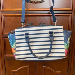 Tommy Bahama Ocean Deep Show Your Stripes Leather Bag